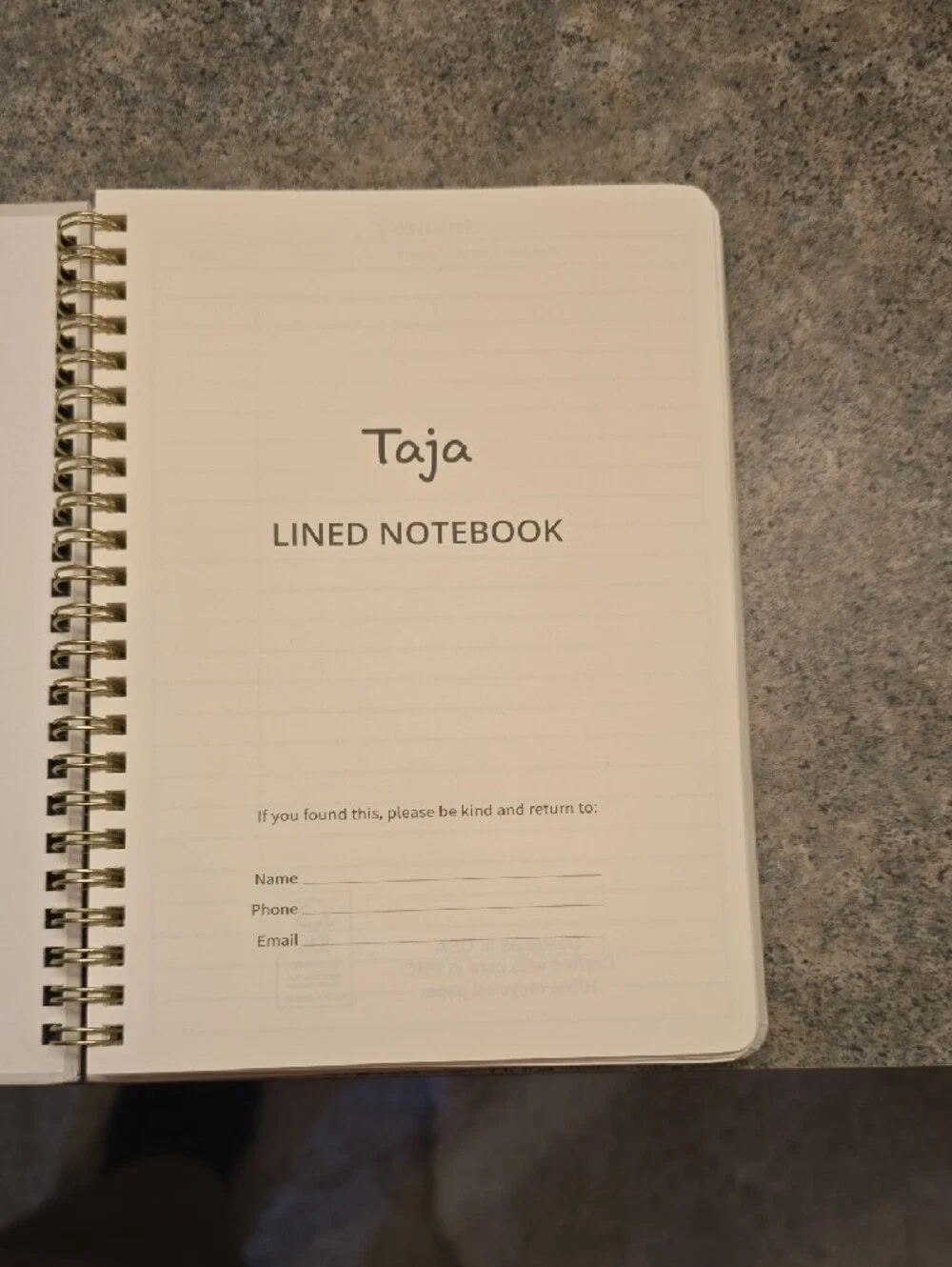 Blank Spiral Notebook - Cream Cover